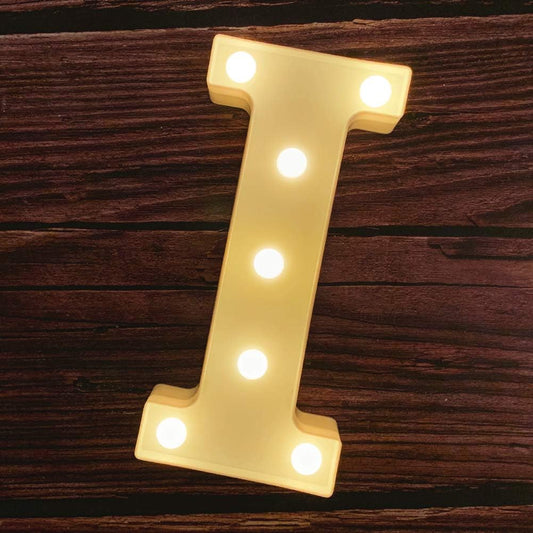 MUMUXI Marquee Light Up Letters | Large Light Up Numbers | Battery Powered and Bright with Every Letter of The Alphabet | for Wedding, Birthday, Party, Celebration, Christmas or Home Decoration (I)