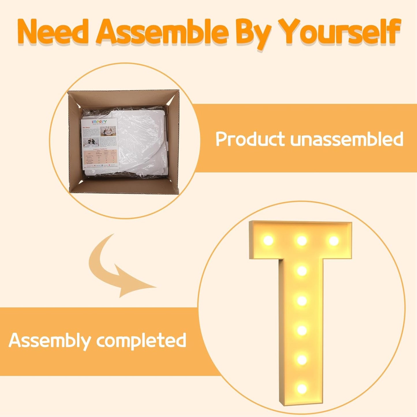 Marquee Letters 3 Feet Tall Large Light Up Letters T Happy Birthday Decorations Marry Me Engagement Party Decor Yellow Light Birthday Decorations Balloon Arch Kit Foam Sign T