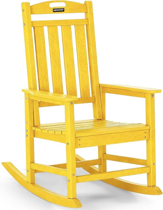 Outdoor Adirondack Rocking Chairs All-Weather HDPE Patio Rocker Chair by ABCPATIO