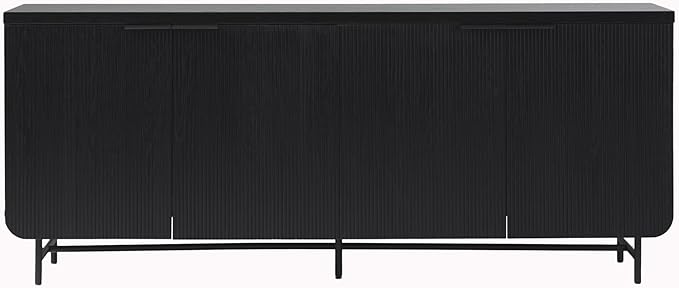 Walker Edison Reema Fluted 4-Door Kitchen Sideboard Buffet Console, 69 Inch - Image 6