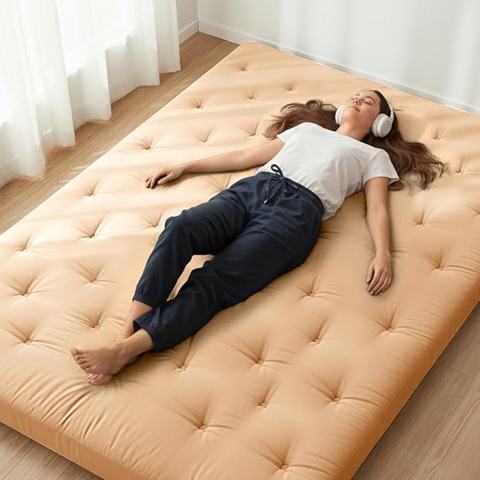 ZonLi Japanese Floor Futon Mattress Full Size 75"x 54", 100% Cotton Cover 4'' by Zonli