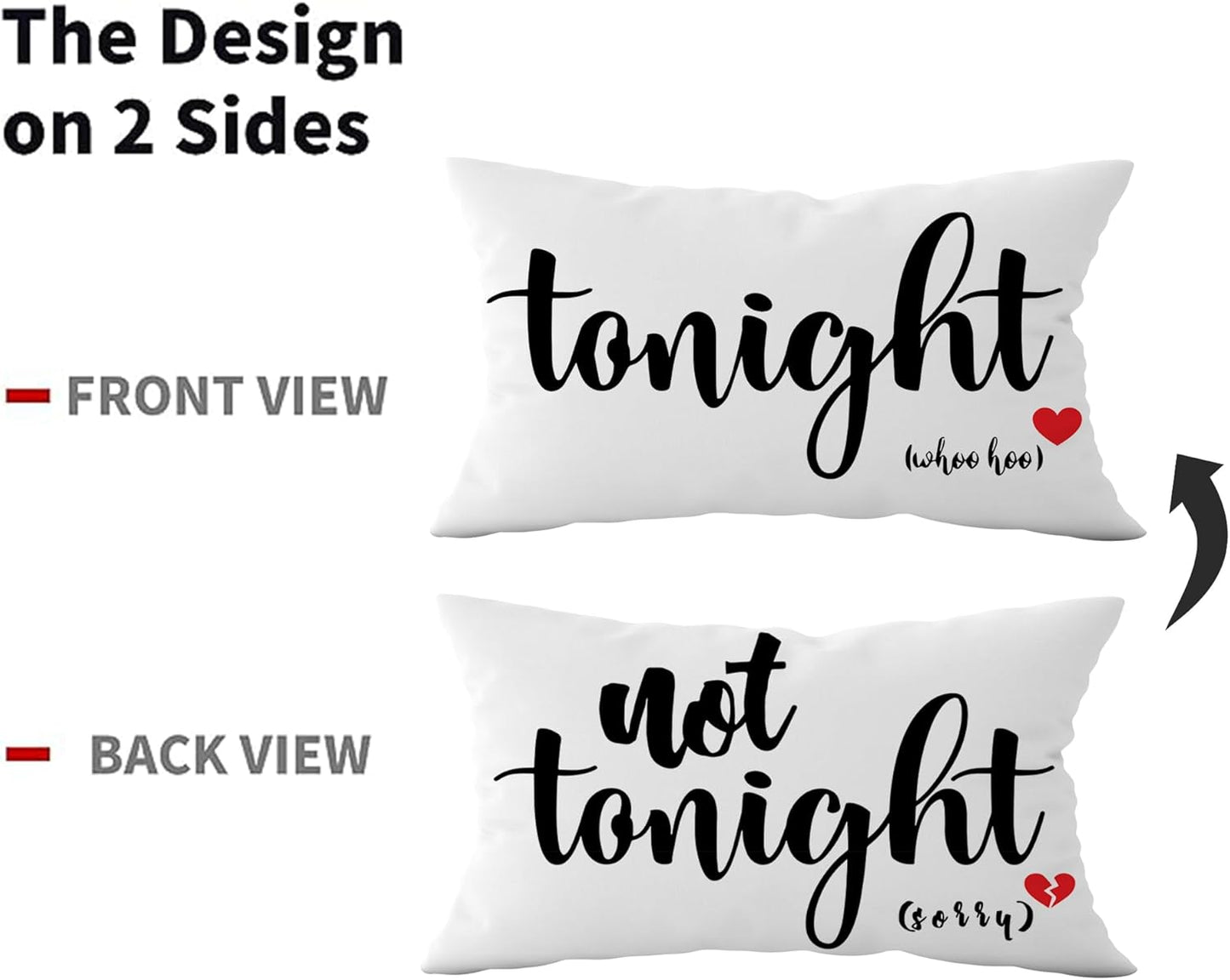 Mancheng-zi Funny Couples Reversible Soft Pillow Cover, Wedding Anniversary Bridal Shower Gifts, Gift for Couples, Anniversary, Wedding, Engagement, 20X12 Inch Flannel Cushion Cover for Couch (White)