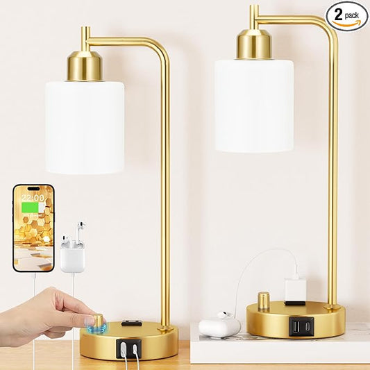 Innqoo Industrial Table Lamps for Bedroom Set of 2 by Innqoo