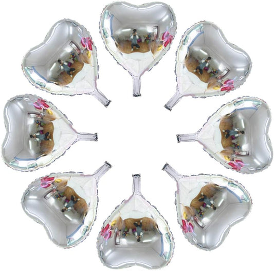 50 Pcs 10 inch Heart Shape Foil Mylar Balloons for Birthday Party Decorations, Wedding Decorations, Engagement Party, Valentine's Day, Celebration, Holiday, Show, Party Activities (Silver)