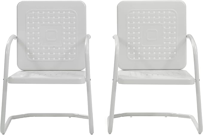 Crosley Furniture Bates 2-Piece Outdoor Chair Set, Retro Metal Patio Chairs - Image 4