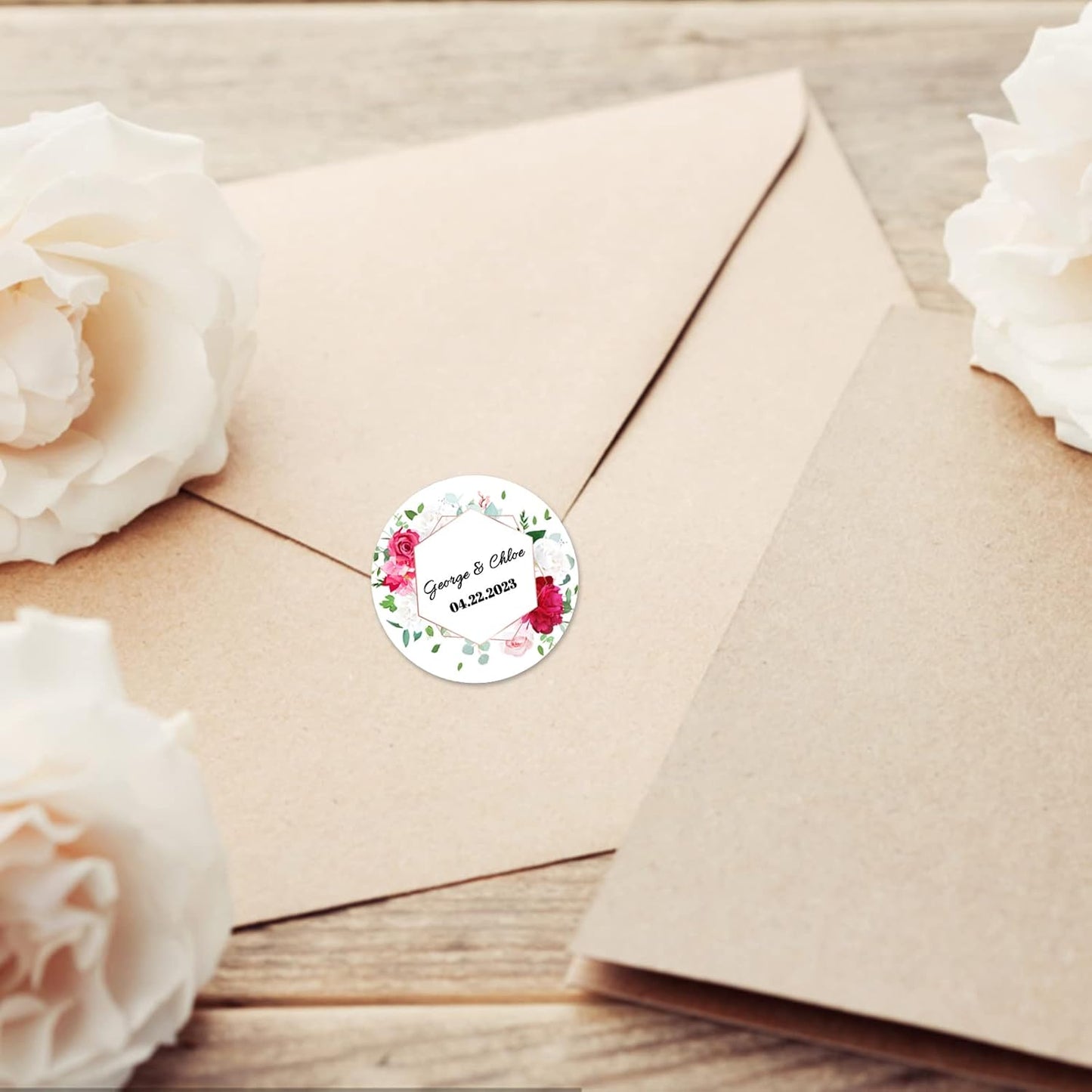 250 Pack Custom Stickers Personalized Labels for Business Logo Customized Vinyl Wedding Favors Birthday Baby Bridal Shower Make Your Own 1 Inch-10 Inch,lable-flower250