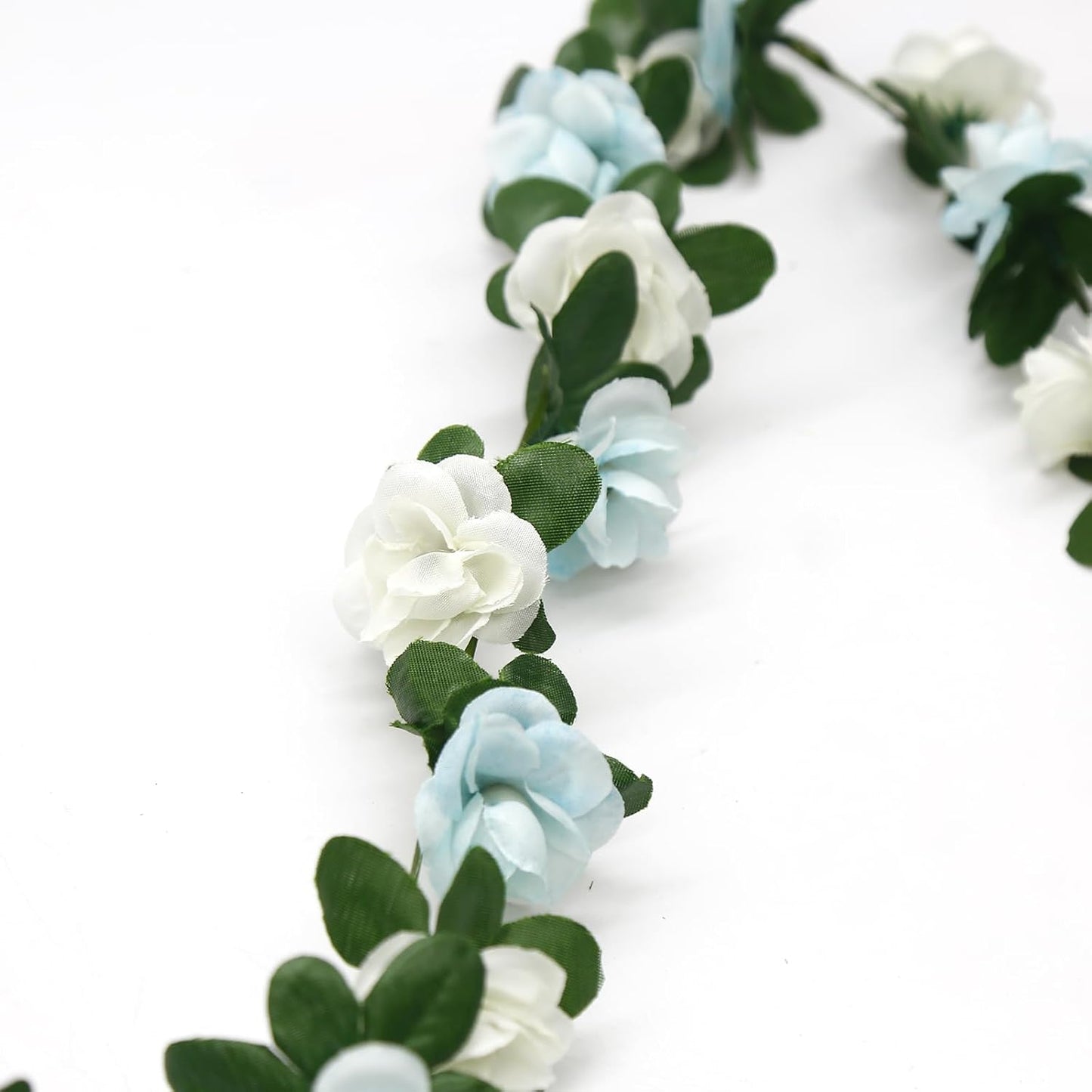 12 PCS 98.4 FT Artificial Flower Garland Rose Garland for Wedding Room Decor（12,Light Blue）
