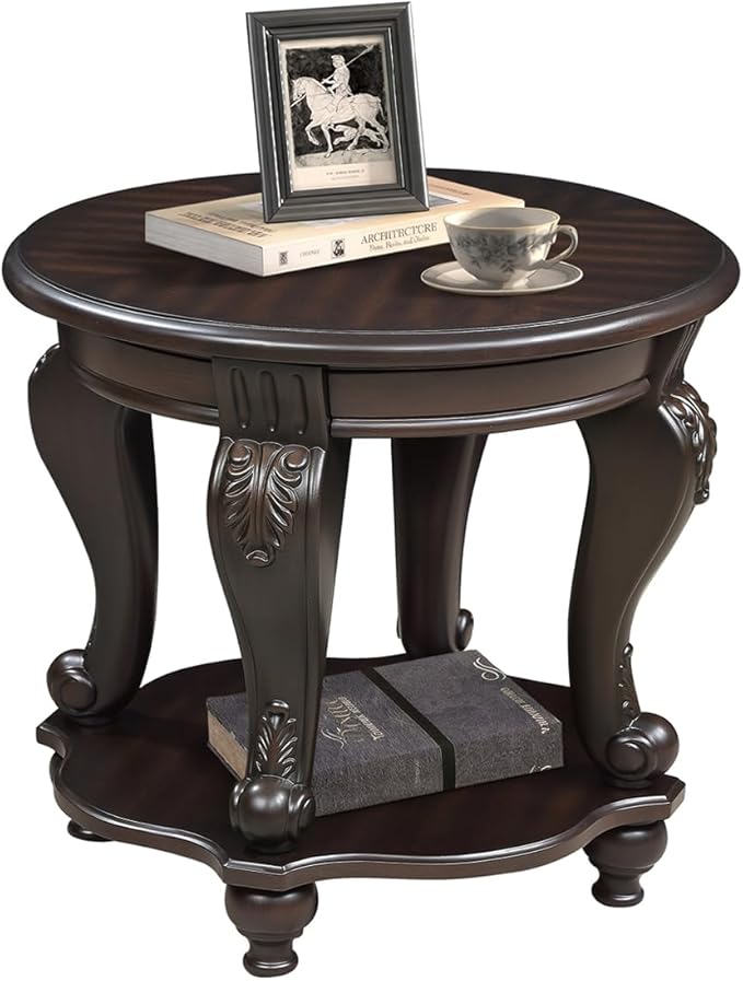 LKTART 22" Victorian Vintage Round End Table by LKTART
