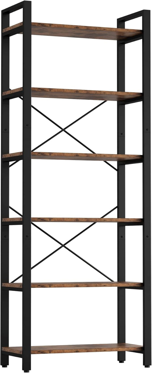 IRONCK Bookshelf 6-Tier Ladder Shelf 110lbs Display Shelf Vintage Industrial by IRONCK