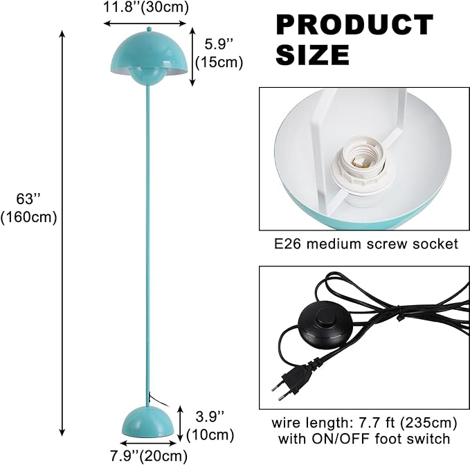 COSYLUX Modern Floor Lamp for Living Room, Industrial Tall Standing Lamp for - Image 6