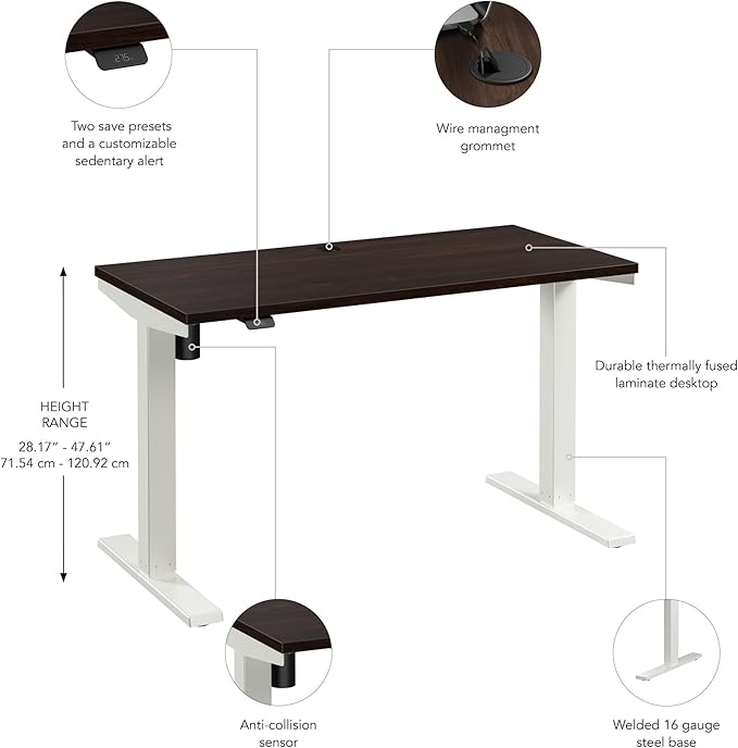 Bush Business Furniture 48-inch Electric Height Adjustable Standing Desk - Image 7