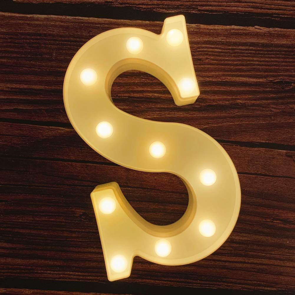 MUMUXI Marquee Light Up Letters | Large Light Up Numbers | Battery Powered and Bright with Every Letter of The Alphabet | for Wedding, Birthday, Party, Celebration, Christmas or Home Decoration (S)