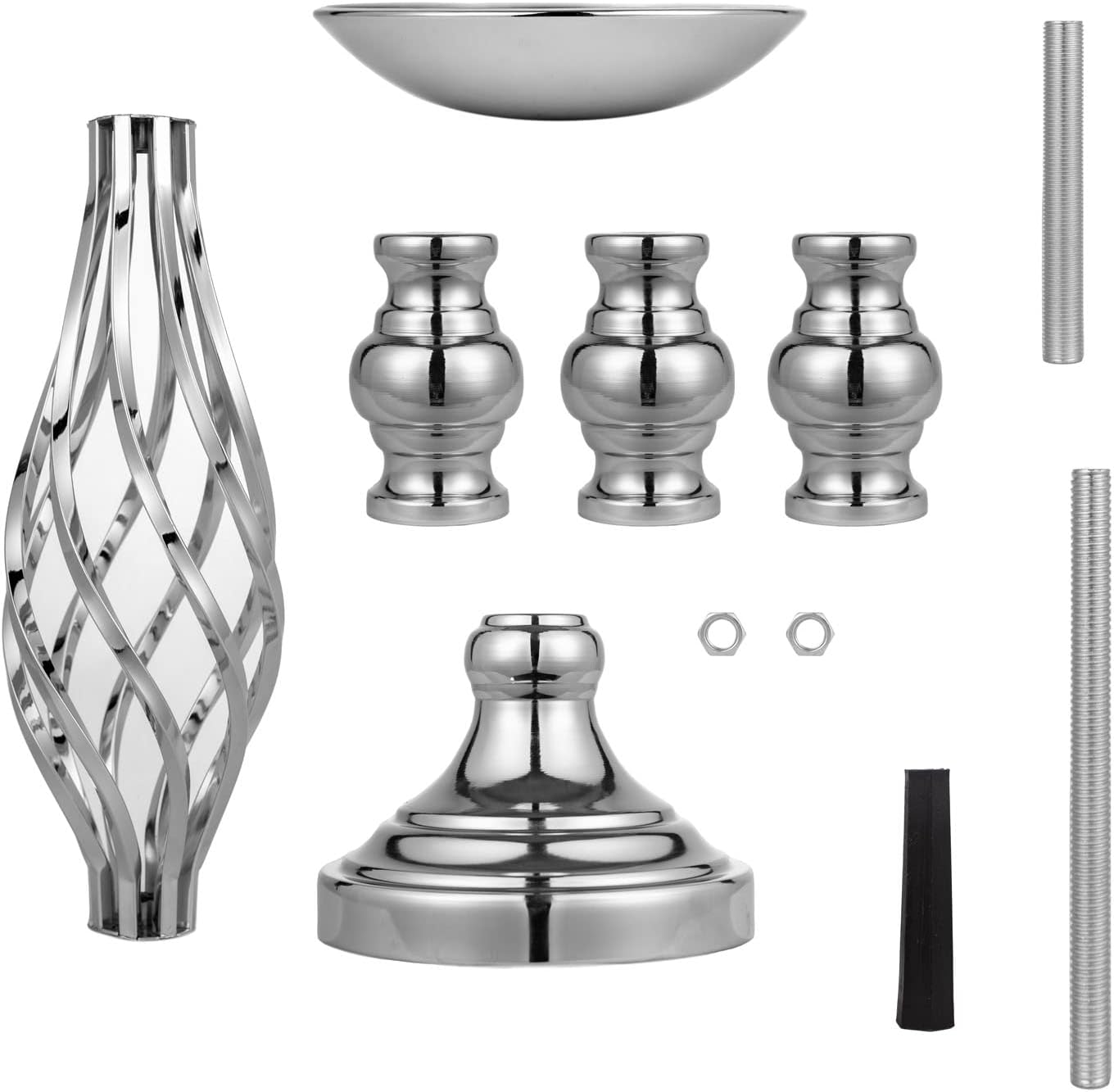 Wedding Centerpieces for Reception Tables - Twist Candleholder Stands, Flower Arrangement Vases, Metal Road-Leading Home Decor