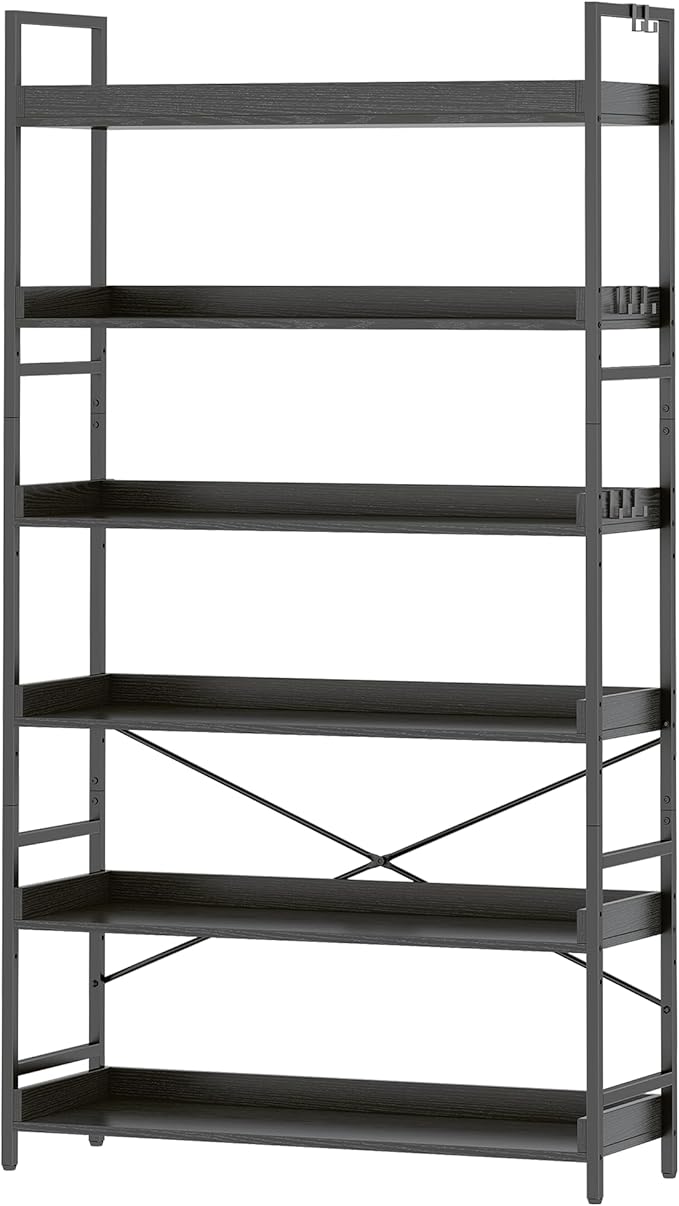 HCHQHS Bookshelf, Adjustable Industrial Bookcase, Vertical Tall Book Shelf by HCHQHS