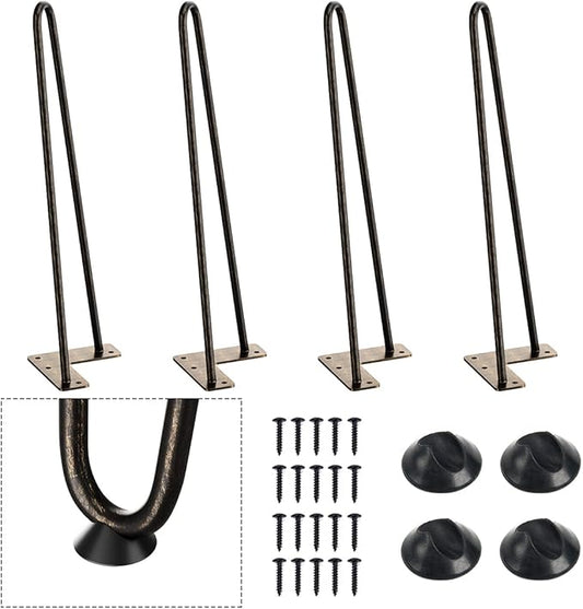 SMARTSTANDARD 16 Inch Heavy Duty Hairpin Furniture Legs, Metal Home DIY Projects by SMARTSTANDARD