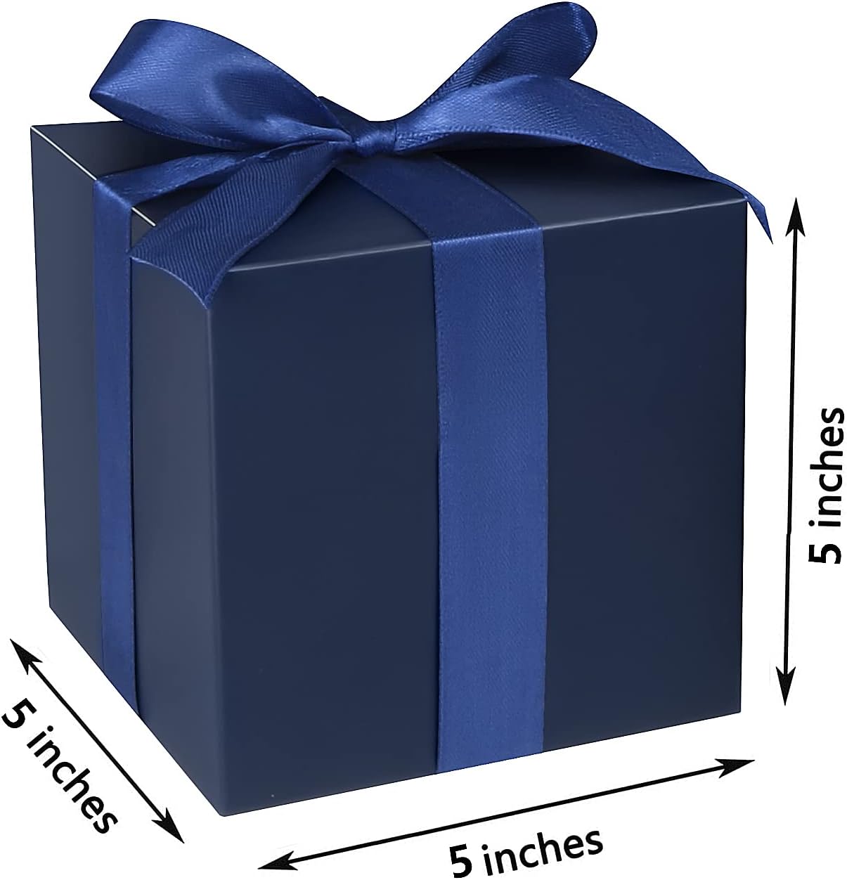 COTOPHER Small Gift Boxes 25 Pack 5x5x5 inches Blue Gift Boxes with Lids for Gifts, Crafting, Wedding Party Favor, Cupcake Boxes, Candy, Bridesmaids Proposal Box with Ribbons and Stickers