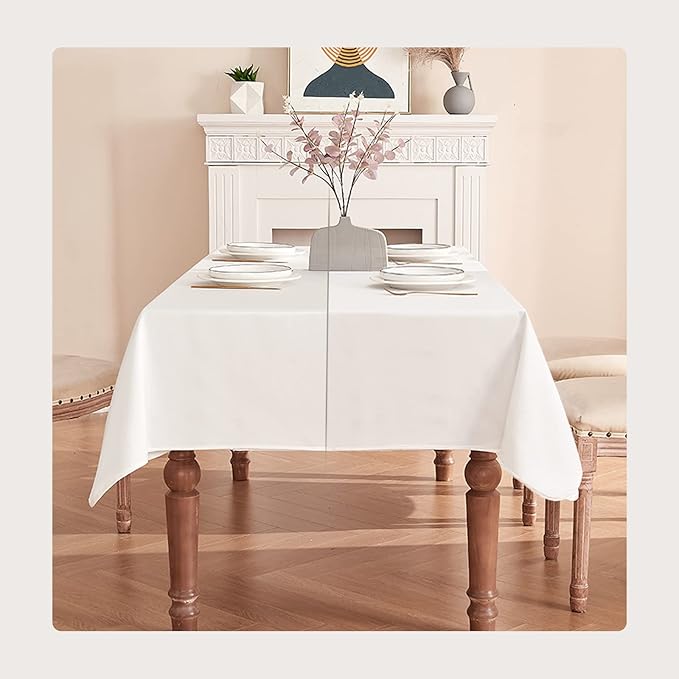 BALCONY & FALCON Rectangle Table Cloth Waterproof Tablecloth Fuzzy Linen and - Image 5
