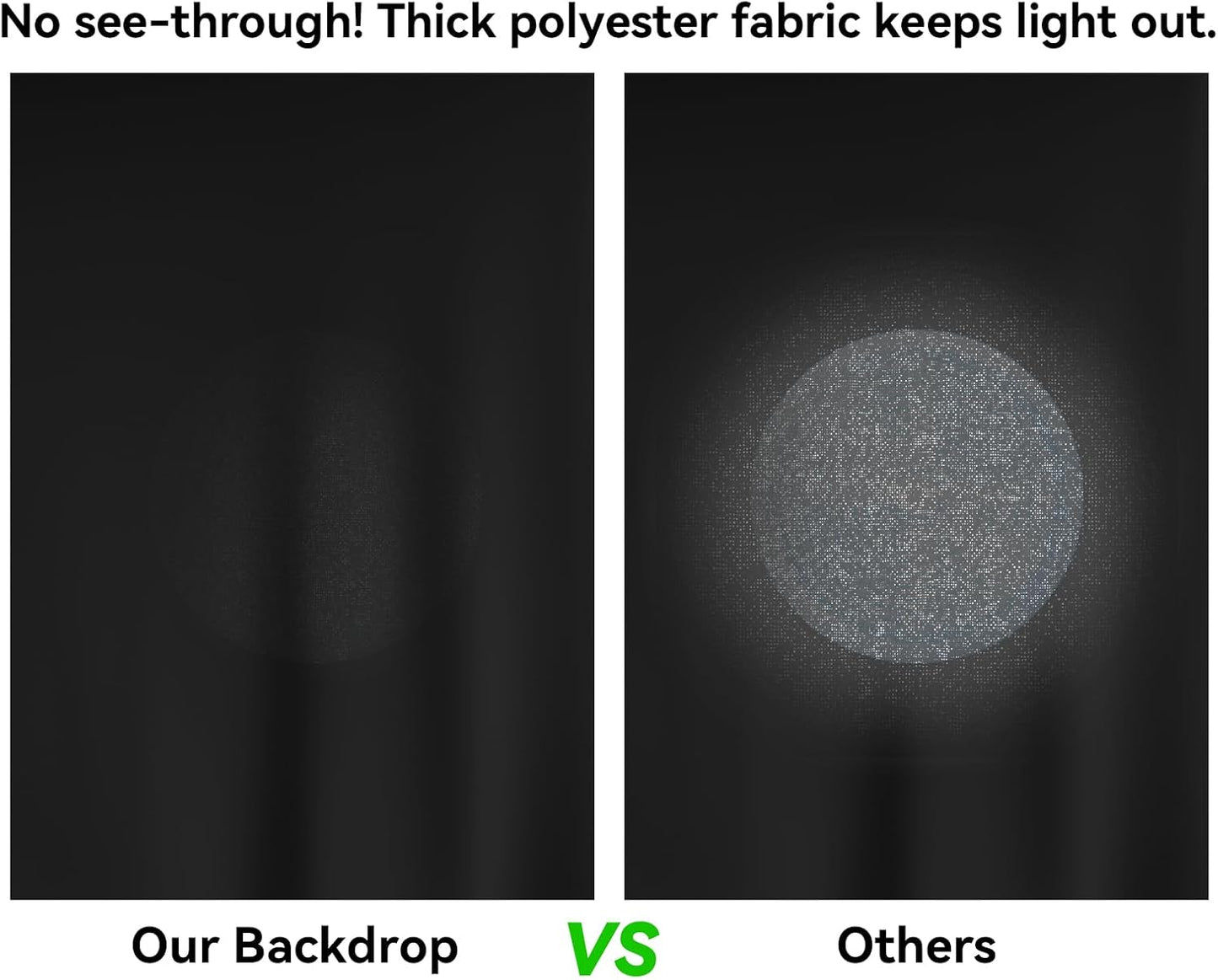 8X10 FT Black Backdrop, 100% Polyester Photography Background Curtain Screen, Foldable Black Screen Washable for Professional Photoshoot Portraits Party Video Studio