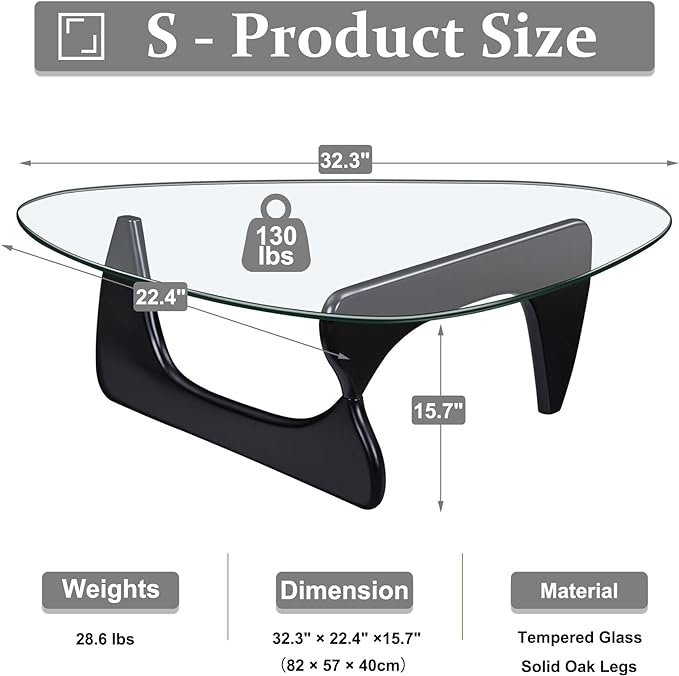 Coffee Tables for Living Room, Small Oval Center Table - Image 2