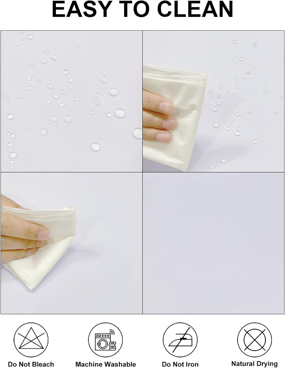 Fokitut 12 Pack Waterproof Round Tablecloth, 132 Inch, Stain Resistant and Wrinkle Polyester Table Cloth, Fabric Table Cover for Kitchen Dining, Wedding, Party, Holiday Dinner-White