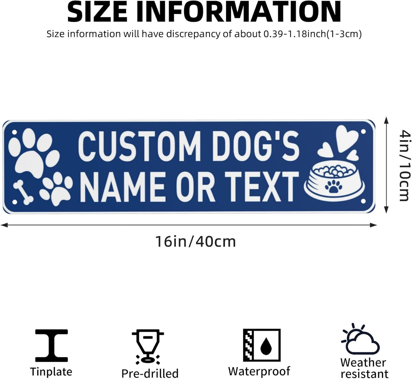 Custom Vintage Metal Sign Personalized Pet's Home Sign with Pet Name Paw Print Text Logo Rust Free Fade Resistant Home Outdoor Wall Signs