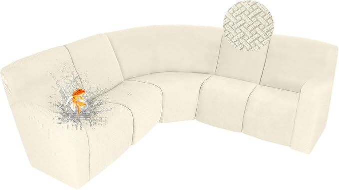 ALIECOM 100% Waterproof Recliner Sectional Couch Covers L Shape Stretch Corner by ALIECOM