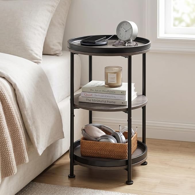 Dulcii Round Side Table with 3 Shelves - Image 5