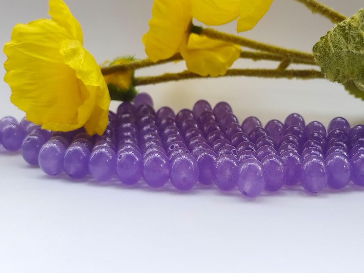 Stone Beads 10mm 60pcs Light Purple Chalcedony Beads Round Loose Gemstones Beads for Bracelet Necklace Jewelry Making (10mm, 61029 Light Purple Chalcedony)