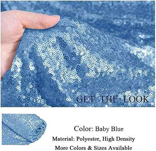 Eternal Beauty Baby Blue Sequin Backdrop, 20x10 Ft Glitter Background Curtains for Shimmer Photography Party Wedding Birthday Back Drop Decor