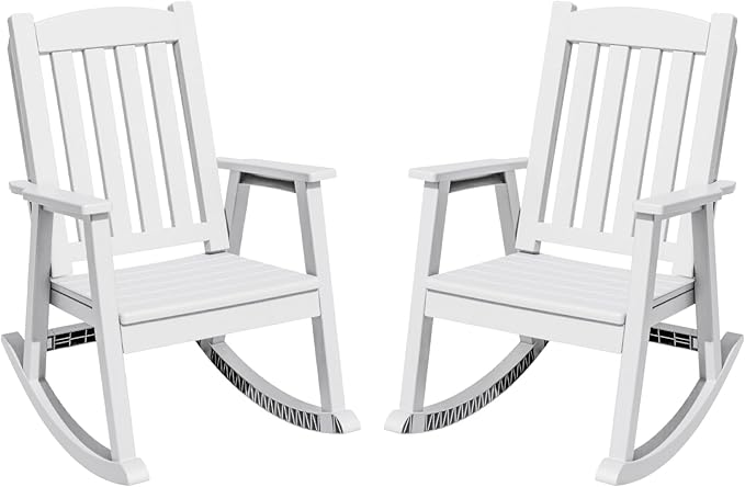 Greesum Set of 2 Outdoor Rocking Chair, Rust-Proof & UV-Resistant, Comfortable by BuynowfromGreesum