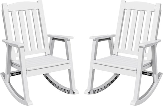 Greesum Set of 2 Outdoor Rocking Chair, Rust-Proof & UV-Resistant, Comfortable by BuynowfromGreesum