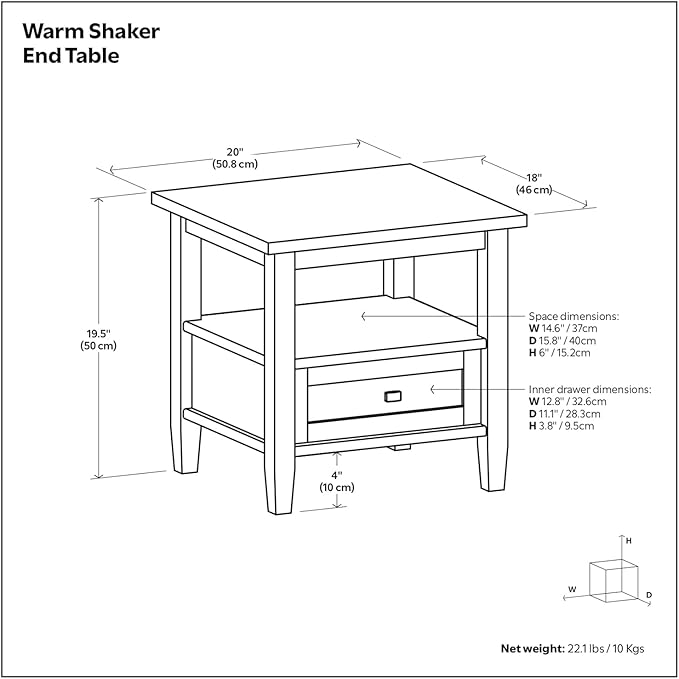 SIMPLIHOME Warm Shaker End Table - Image 2