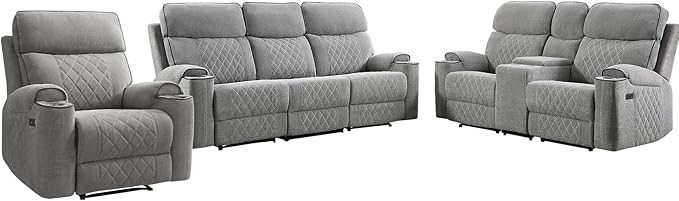 HAOMARKETS 3-Piece Power Recliner Sofa Set - Image 8