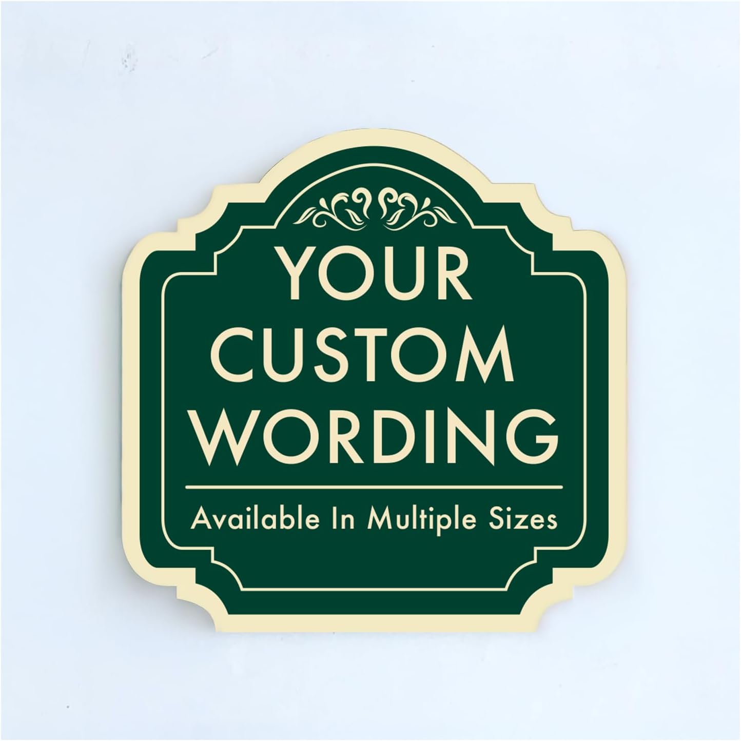Custom Decorative Outdoor Metal Sign - Personalized Aluminum Driveway Sign, Waterproof, Made in USA - Design 2 Forest Green 24x24 In