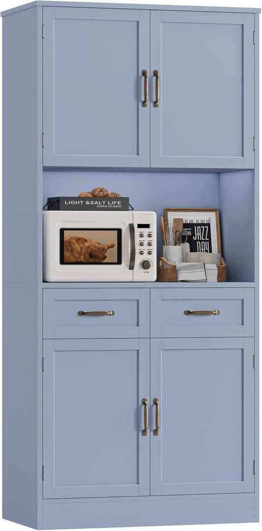 HOSTACK 71" Tall Kitchen Pantry Storage Cabinet, Modern Kitchen Hutch Bar by HOSTACK