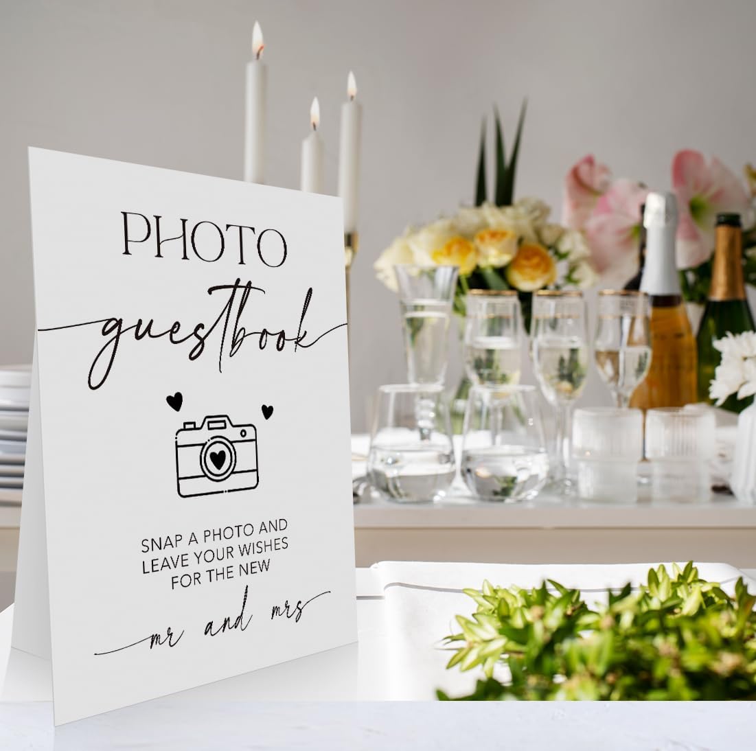 Wedding Photo Guestbook Sign 8 x 11 Inch, Photo Guest Book Sign, Photo Minimalist Wedding Sign, Reception Signage, Snap It Sign, Modern Wedding Sign WDS15