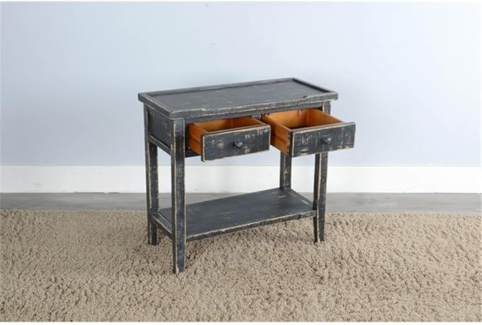 Sunny Designs Marina Black Sand Wood Side Table - Image 2