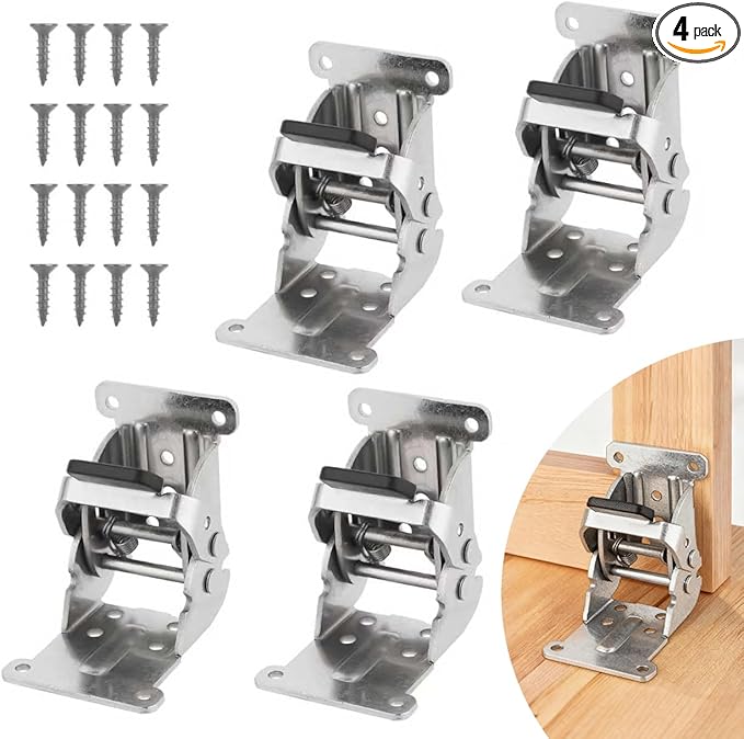 Self Locking Hinges Furniture Table Legs Locking Brackets, 90 Degree Folding by Unknown