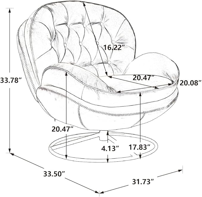 TRIPLE TREE Modern Swivel Accent Chair, Mid-Century Lounge Chair and Ottoman Set - Image 2