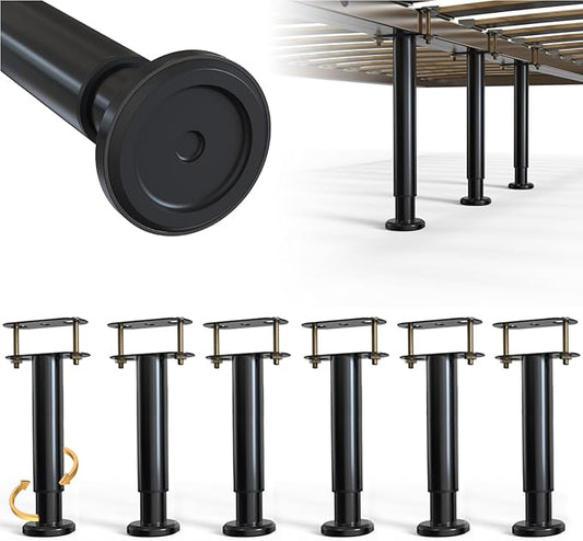 6Pcs Bed Frame Support Leg, Adjustable Height 5.8"-9", Extra Sturdy Steel Bed by YUEYIN