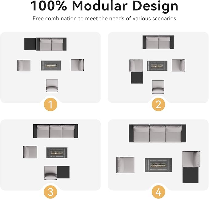 Aoxun Outdoor Patio Furniture Set - Image 8