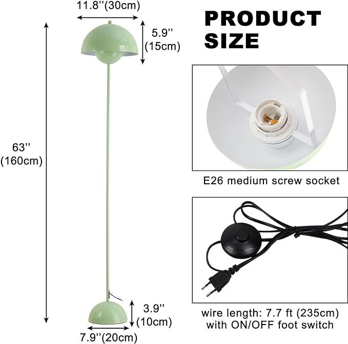 COSYLUX Modern Floor Lamp for Living Room, Industrial Tall Standing Lamp for - Image 6
