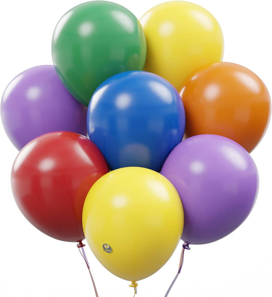 AFTERLOON® Balloons 24pcs 10 Inch, Birthday Balloons Assorted Colors, Rainbow Balloons for Kids’ Party, Baby Shower, Wedding Balloons Decorations, Balloon Kit for Arch, and Holiday Celebrations