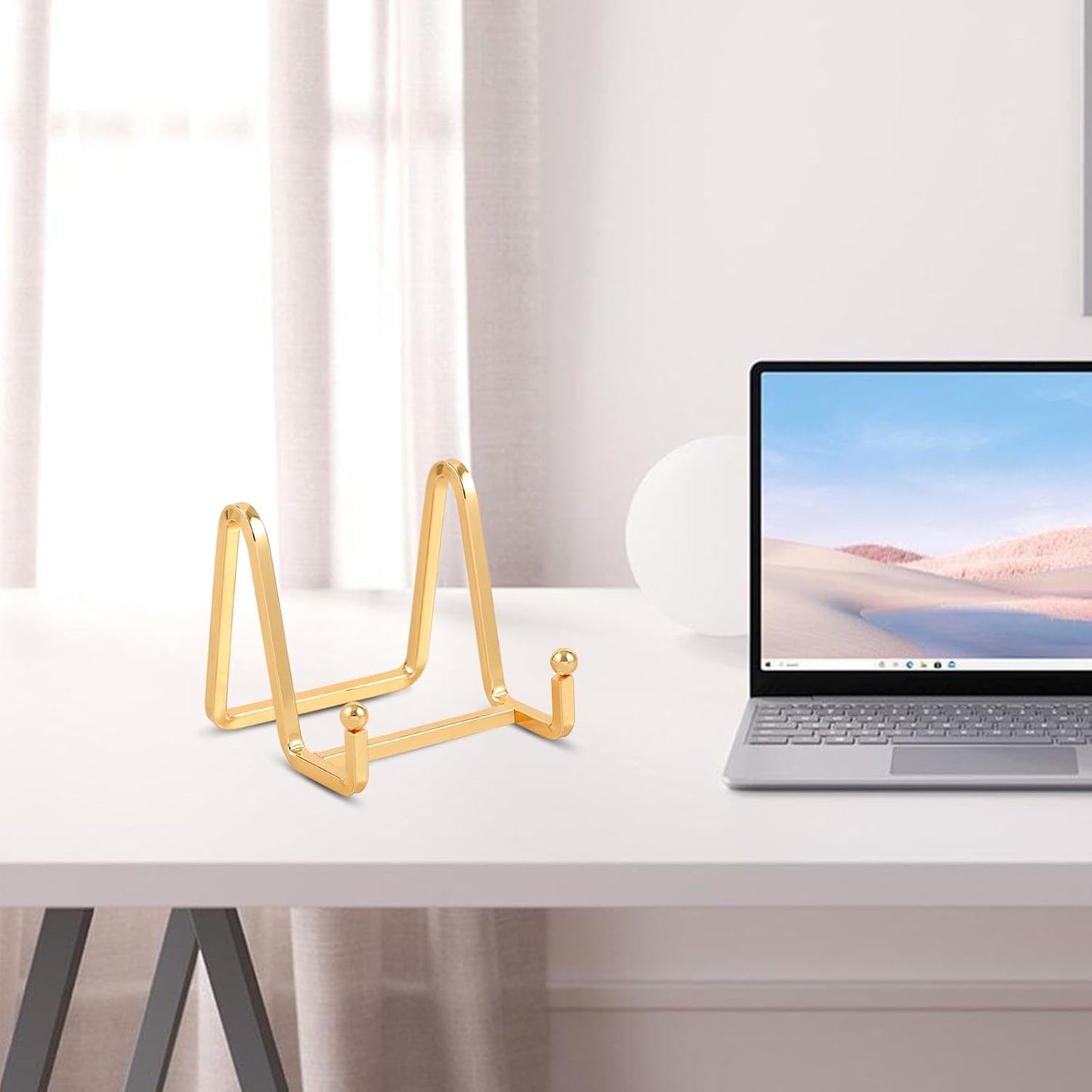 Plate Holder Easel Display Stand - 3 inch Metal Plate Stands for Display - Tabletop Picture Stand - Gold Iron Easels for Display Pictures | Photo Frames | Book | Decorative Plates | Plaque - 1 Pack