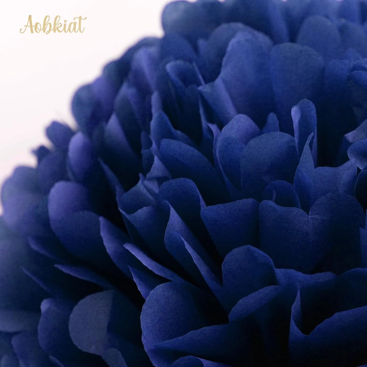 AOBKIAT Rose Gold and Navy Blue Party Decorations Set,Tissue Paper Pom Poms,Paper Garland for Women Engagement Anniversary,30th,40th,50th,60th,Birthday Party Supplies