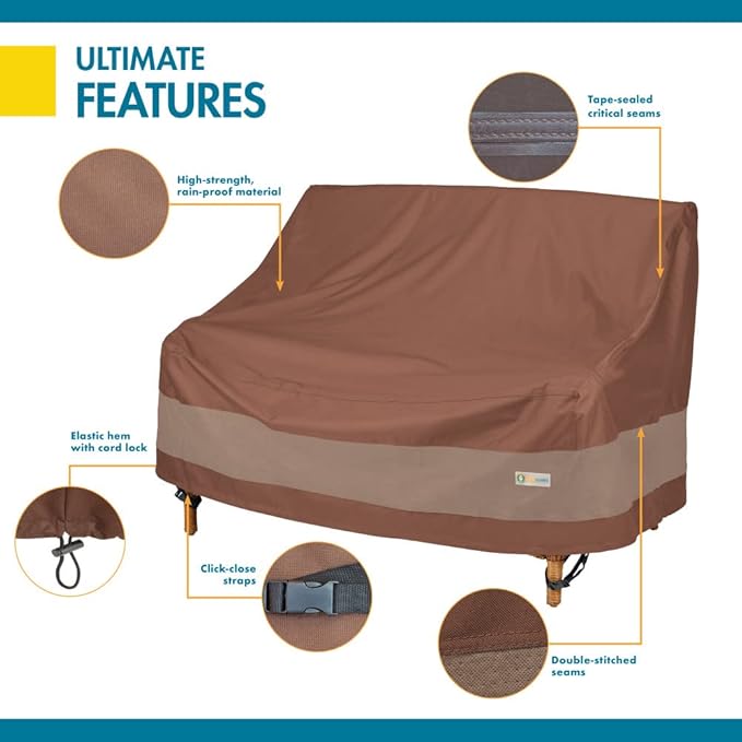 DUCKCOVERS ULV603535 Ultimate Loveseat Cover, Mocha Cappuccino, Patio Furniture - Image 9