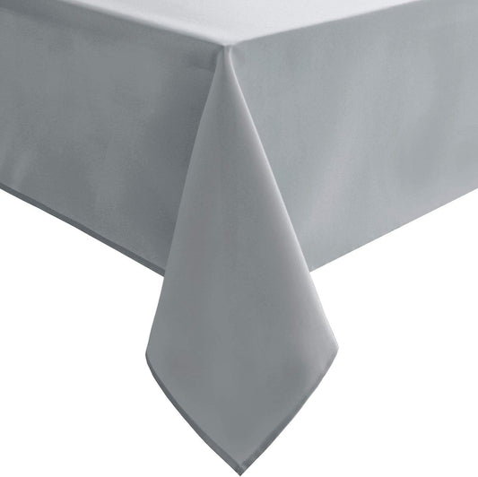 Hiasan Silver Grey Rectangle Tablecloth - Waterproof and Spillproof Washable Fabric Table Cloth for Dining Room Kitchen Party and Outdoor, 70 x 90 Inch