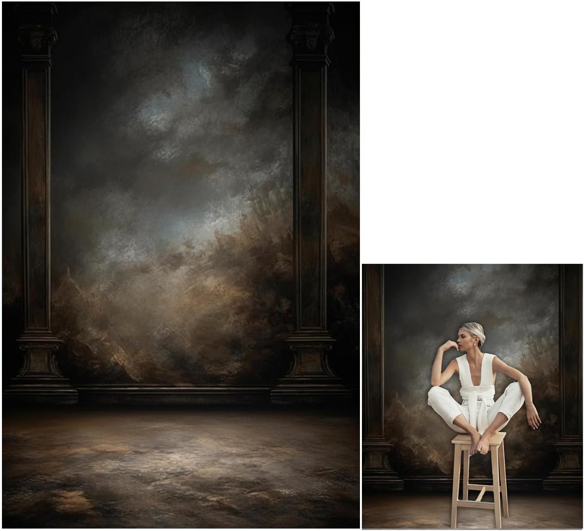 6x9ft Dark Vintage Photography Backdrops Portrait Photo Backdrop Wedding Bridal Show Birthday Background for Studio Props