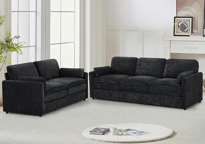 Chenille Upholstered Sofa Set by LESOFAIR