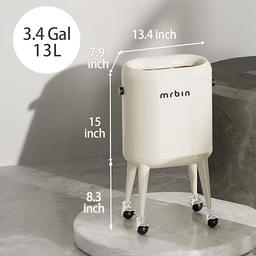 MRBIN Office Trash Can with Lid, Small Bathroom Automatic Adsorption Open Top - Image 5